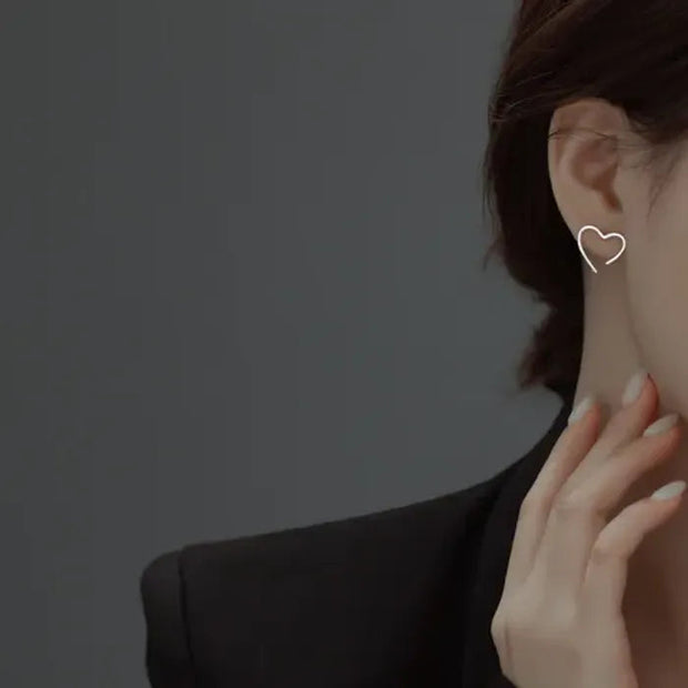 Korean Collection Golden Heart Hoop Earrings