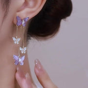 Korean Collection Crystal Butterfly Fairy Earrings