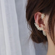 Korean Collection Gold Leaf Ear Cuff Earrings