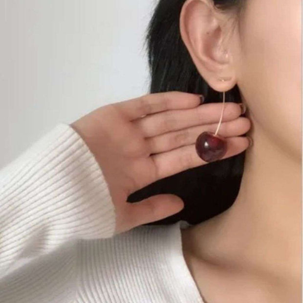 Korean Collection Red Cherry Earrings