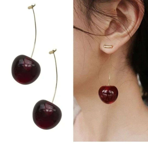 Korean Collection Red Cherry Earrings
