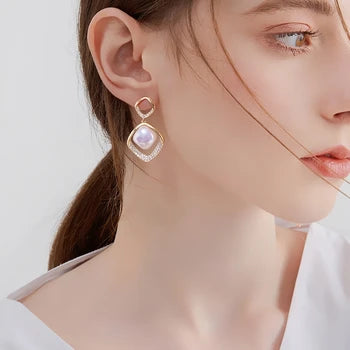 Korean Collection Pearl Dangle Earrings