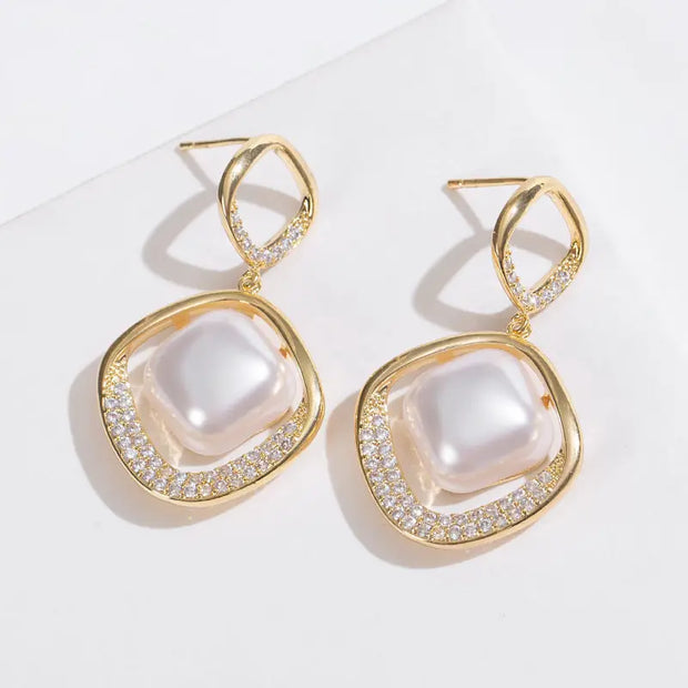 Korean Collection Pearl Dangle Earrings