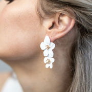 Korean Collection White Flower Earrings