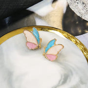 Korean Collection Butterfly Tricolour Stud Earrings