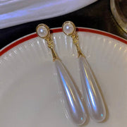 Korean Collection Long Pearl Drop Earrings